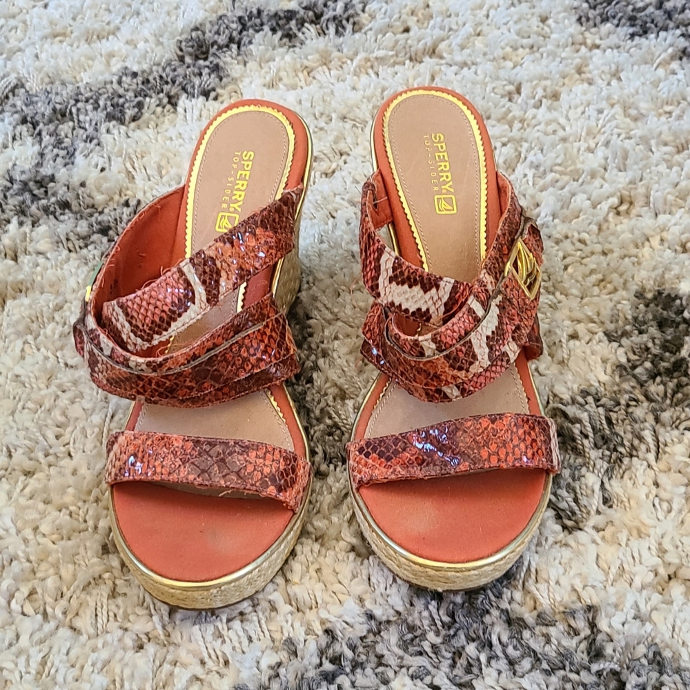 Sperry Topsider Espadrilles Maris Wedge Sandal Or… - image 3